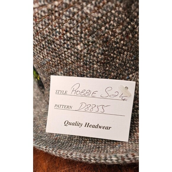 Jonathan Richards "Robbie" Taupe 100% Wool Tweed Fedora 55/6 3/4 NWT - Picture 3 of 8